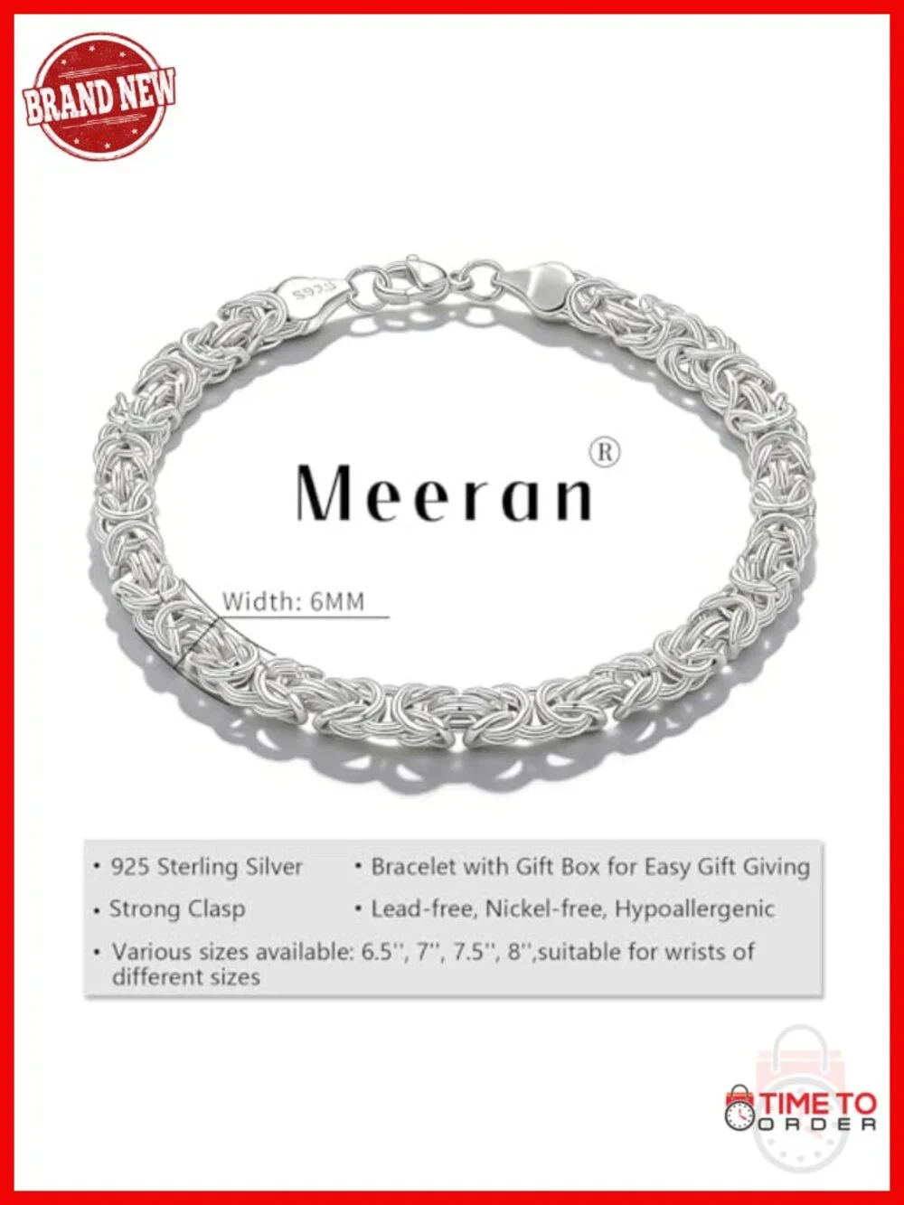 Byzantine 925 Sterling Silver Link Bracelet Women Jewelry